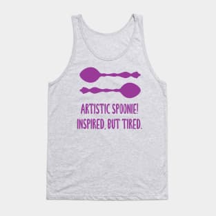 Artistic Spoonie! Inspired But Tired. (Pink) Tank Top